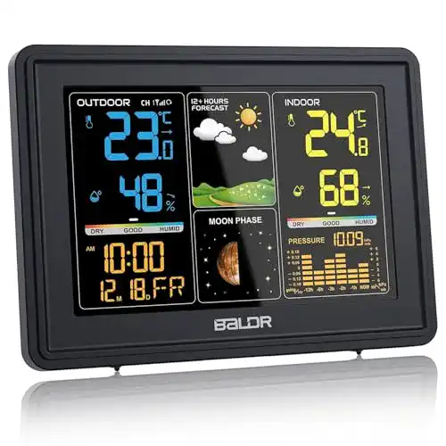 BALDR-Wetterstation BALDR, Digital Farbdisplay DCF-Funkuhr