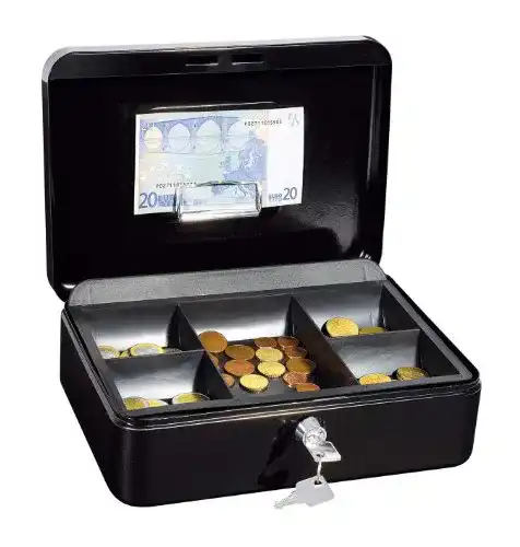 Geldkassette Wedo 145321H aus pulverbeschichtetem Stahl
