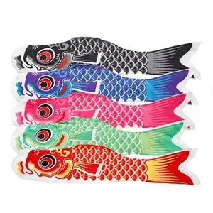 Koinobori Ulable Fünffarbige Karpfenflagge, bunt, japanischer Stil