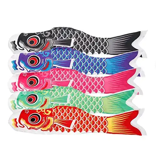 Koinobori Ulable Fünffarbige Karpfenflagge, bunt, japanischer Stil