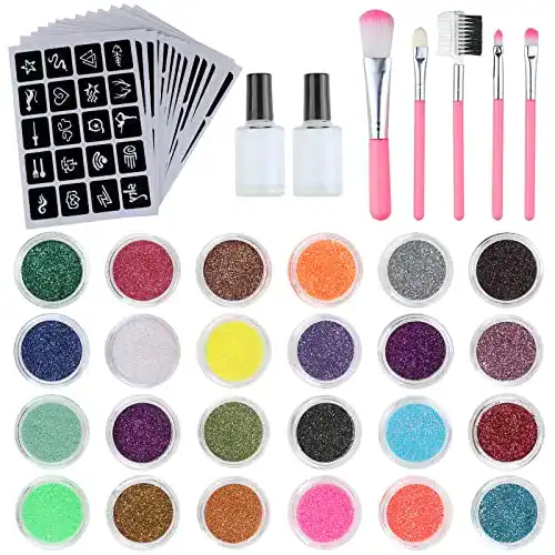 Glitzertattoos Lictin Glitzer Tattoo Temporäre Tattoo Set