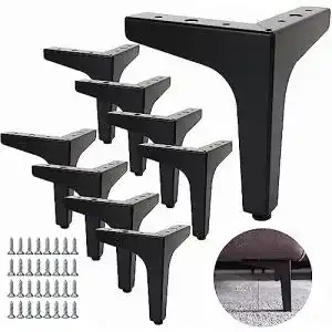 Sofa-Beine SENENQU 8er-Set Möbelfüße Schwarz Metall 15 cm