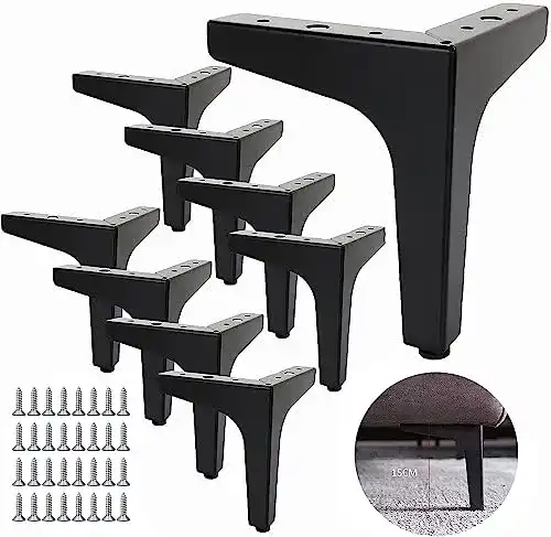 Sofa-Beine SENENQU 8er-Set Möbelfüße Schwarz Metall 15 cm