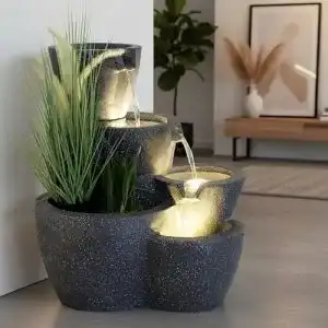 Steinbrunnen Arnusa Zimmerbrunnen mit Beleuchtung Botana