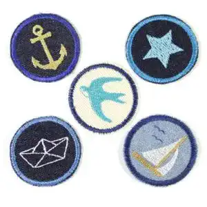 Bügelbilder Wertstueck Flickli Paket Aufbügler maritim 5 Flicken