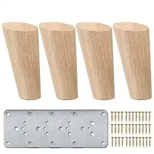 Möbelfüße La Vane 8cm Holz Tischbeine, 4 Stück Massivholz