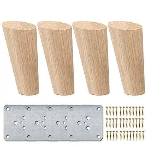 Möbelfüße La Vane 8cm Holz Tischbeine, 4 Stück Massivholz