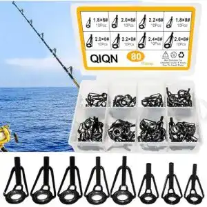 Rutenspitze QIQN Angelrute Reparatur Edelstahl, 8 Größe 80 Stück
