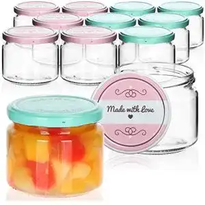 Marmeladenglas com-four ® 12x Einmachgläser “Made with love”
