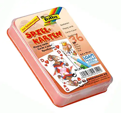 Blanko-Karten folia 2312 – Spielkarten, 6,5 x 10 cm, 36 Karten