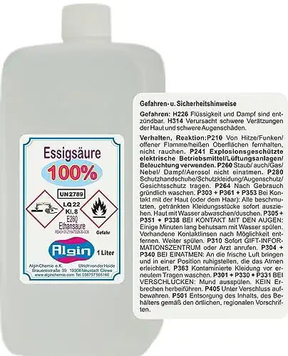 Essigsäure Algin 100%, 1 Liter Lebensmittelqualität