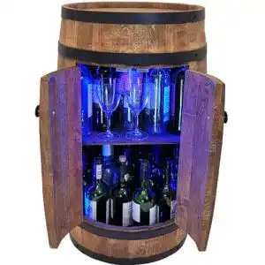 Fass-Bar weeco Fassbar mit Tür – Handgemacht Holzfass Fassregal RGB