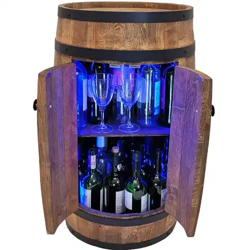 Fass-Bar weeco Fassbar mit Tür – Handgemacht Holzfass Fassregal RGB