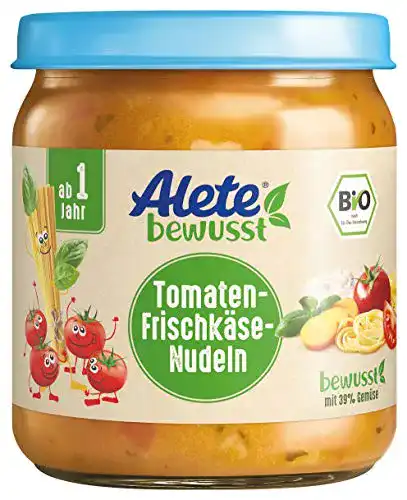Alete-Babynahrung Alete Bio Gläschen Tomaten-Frischkäse-Nudeln