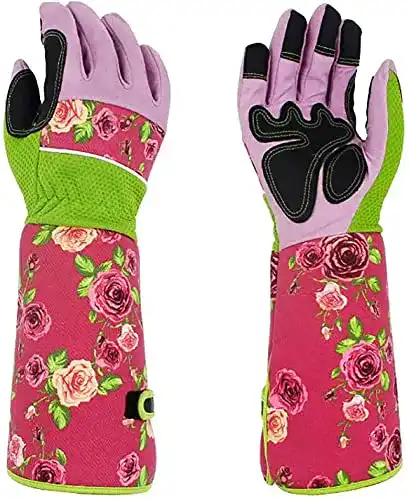 Rosenhandschuhe QCWN Lange Gartenhandschuhe für Frauen
