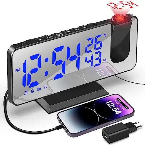 Projektionswecker TAKRINK Radiowecker mit USB-Anschluss