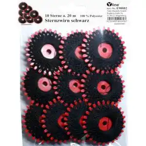 Sternzwirn Yline 10 Sterne a. 20 m Polyester schwarz
