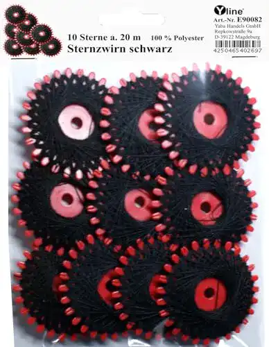 Sternzwirn Yline 10 Sterne a. 20 m Polyester schwarz
