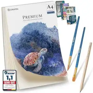 Aquarellpapier CreaTek A4 | 30 Blatt | 300g | geleimt kaltgepresst