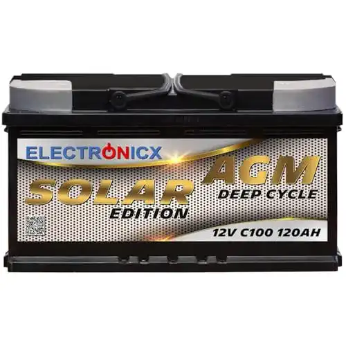 AGM-Batterie 140Ah Electronicx Solarbatterie 12V Solar Edition