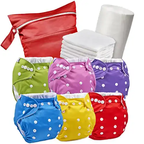 Stoffwindeln Juicy Bumbles Set, 6 wiederverwendbare Windeln