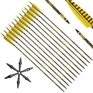 Carbonpfeile Narchery Pfeile, 12 Stück 31 Zoll Camo Bogenpfeile