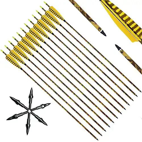Carbonpfeile Narchery Pfeile, 12 Stück 31 Zoll Camo Bogenpfeile