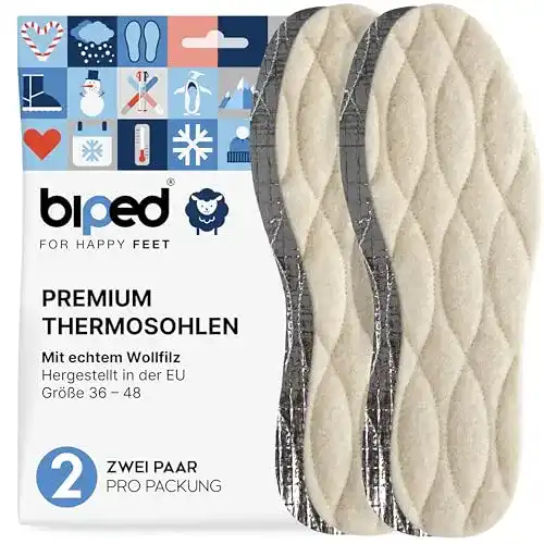Thermosohlen biped 2 Paar Set mit Aluminium Unterseite