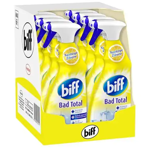 Badreiniger Biff Bad Total Spritzige Zitrone, 8 x 750 ml