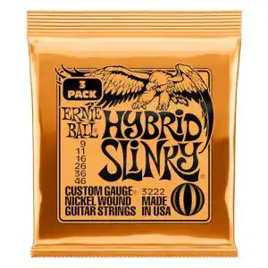 Gitarrensaiten Ernie Ball Hybrid Slinky Nickel Wunde Saiten 3 Pack