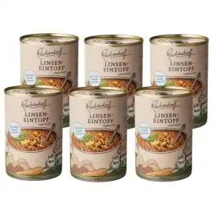 Vegane Suppe Reichenhof Bio Linsen-Eintopf, 6 x 400 g