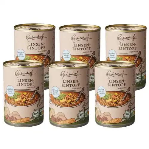 Vegane Suppe Reichenhof Bio Linsen-Eintopf, 6 x 400 g