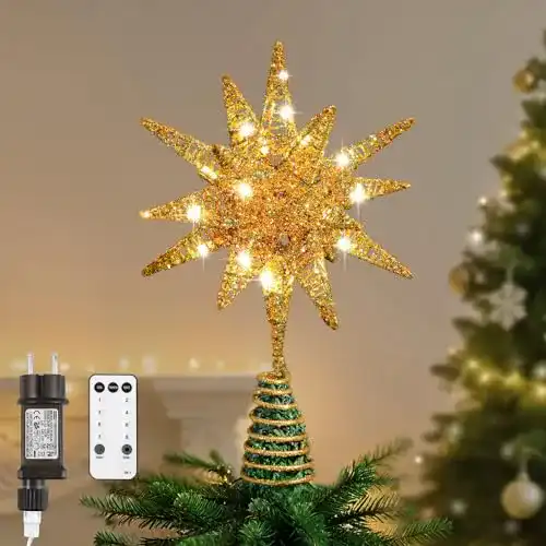 Christbaumspitze Lewondr, Glitzernder Weihnachtsbaum Topper