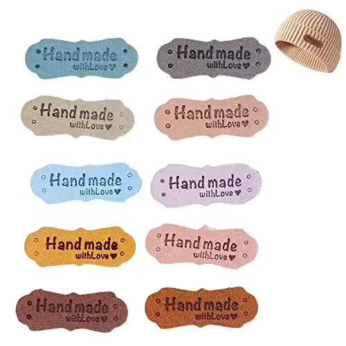 Lederlabel Kalsey 60 Stück Leder Labels, Lederetikett Tag, Handmade