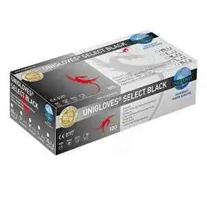 Einmalhandschuhe (schwarz) Select Latex schwarz 100 UNIGLOVES®