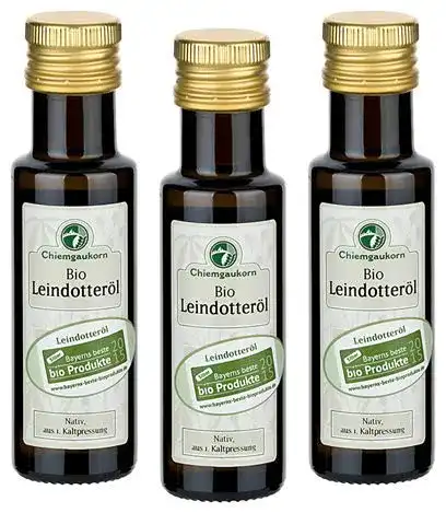 Leindotteröl Chiemgaukorn Bio, nativ, 3 x 100 ml Vorratsset