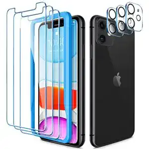 iPhone-11-Panzerglas CANSHN [3+3 Stück Schutzfolie für iPhone 11