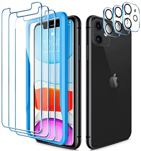 iPhone-11-Panzerglas CANSHN [3+3 Stück Schutzfolie für iPhone 11