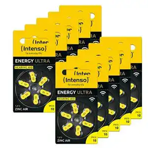 Hörgeräte-Batterien-10 Intenso 7504416MP Batterie, Gelb (Typ 10)