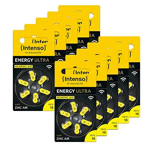 Hörgeräte-Batterien-10 Intenso 7504416MP Batterie, Gelb (Typ 10)