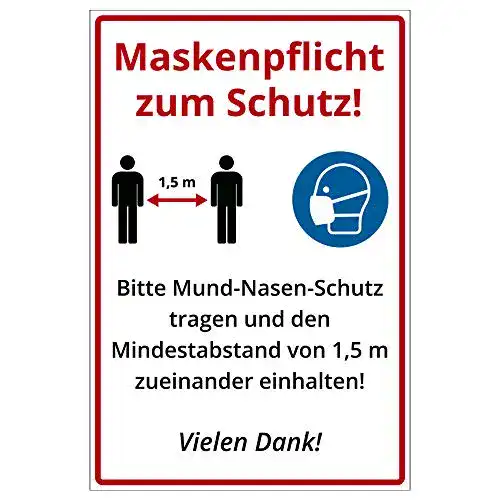 Schild Hygieneregeln geschenke-fabrik Hinweis-Schild 300×200 mm