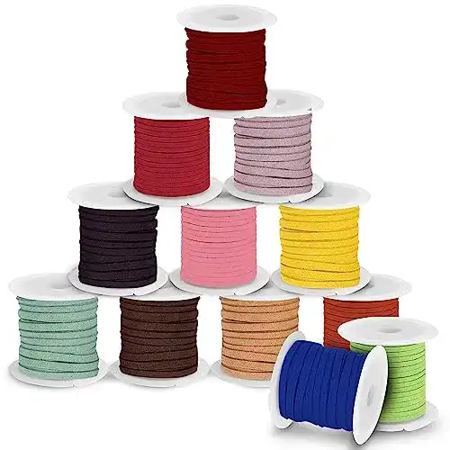 Lederbänder Curtzy Kunstleder Wildlederband 12er Pack