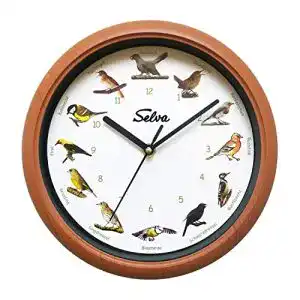 Vogeluhr SELVA Vogelstimmenuhr inkl. Gesang von 12 Singvögeln
