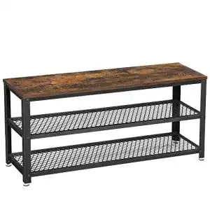 Schuhregal VASAGLE Schuhbank, mit 2 Ablagen, 100 x 30 x 45 cm