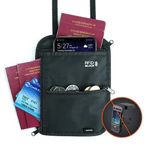 Brustbeutel Eono Amazon Brand, mit mehreren Taschen, RFID