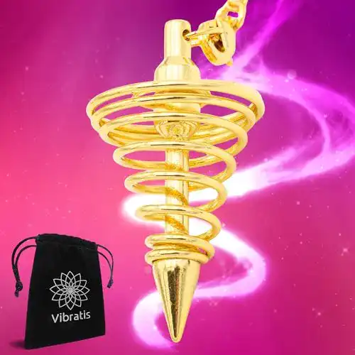 Pendel Vibratis Radiästhesie in Spiralform, Gold, 23 cm
