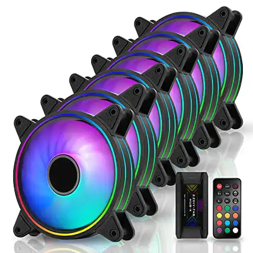 RGB-Lüfter EZDIY-FAB Moonlight RGB Gehäuselüfter 120mm, 6er