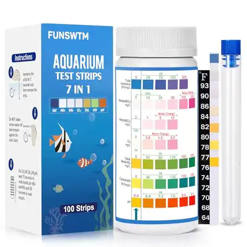 Wassertest Aquarium FUNSW 7-in-1-Aquarium-Teststreifen, 100 St.