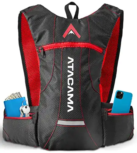 Trinkrucksack Atacama Laufrucksack Fach f. Trinkblase 2L (Rot)