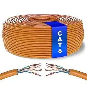 Cat6-Kabel Mr. Tronic 100m Ethernet Netzwerk, Orange